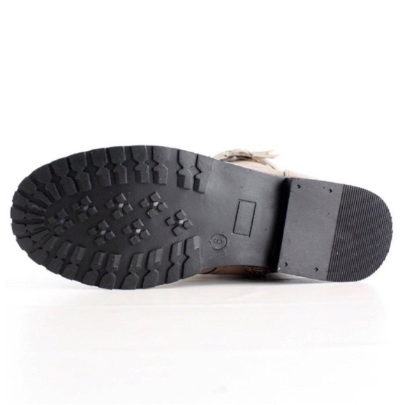 Lace Up Side Zip Double Buckle Moto Combat Boots - Picture 6 of 6